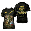 Maxcorners Jesus Made Me A Fisher Of Man Fishing UPF Shirts, Jesus Fishing Shirt, Funny Fishing Shirt