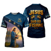 Maxcorners Jesus Said Go Fishing Funny Fishing Shirt, Christian Fishing SPF Shirt For Men, Men's Fishing Shirts Long Sleeve