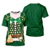 Maxcorners St Patrick's Day Green Leprechaun Costume Print Golf Shirt, Ladies Golf Polos, Golf Shirt For Women