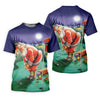 Maxcorners Women's Santa Night Golf Scene Golf Shirt, Christmas Golf Shirt, Women’s Golf Apparel LM1507