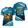 Maxcorners Rippin' Lips & Takin' Sips Fishing SPF Shirt For Men, Gift For Fisherman, Fishing Shirts For Men