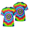 Maxcorners Rainbow Tie Dye Golf Shirt, Psychedelic Spiral Burst Pattern, Golf Shirt For Women LM1507