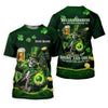 Maxcorners Hello Darkness Four Leaf Clover St Patricks Day Fun Golf Shirts For Men, St Patrick's Green Polo Shirts For Men