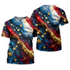 Maxcorners Abstract American Flag Stars Golf Polo Shirt, Women’s Golf Polo, Performance Golf Shirt LM1507