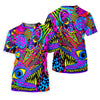 Maxcorners Neon Psychedelic Abstract Eye Pattern Golf Shirt, Women's Golf Tops, Women’s Golf Apparel, Performance Golf Shirt LM1507