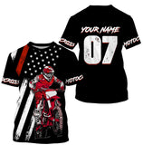 Custom motocross jersey American adult UPF30+ red dirt bike racing off-road motorcycle shirt