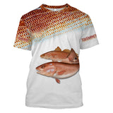 Maxcorners Personalized Red Fish Puppy Drum Tournament Fishing 3D Shirts