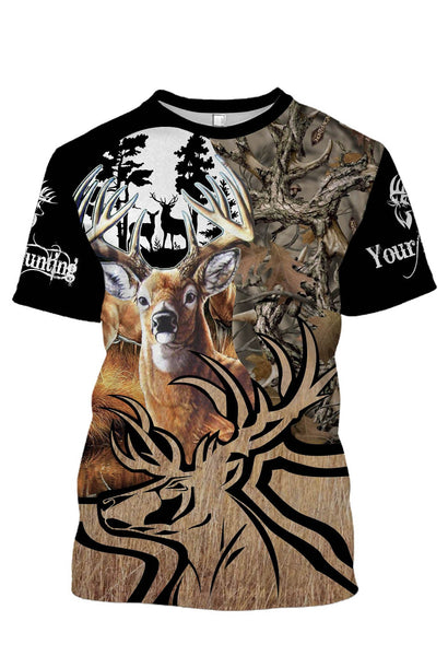 Maxcorners Custom Name Personalized Deer Hunting Shirt 3D All Over Printed Clothes