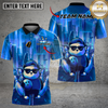 Maxcorners Bowling Cool Swag Panda Synthwave Retro Cyberpunk Cityscape Multi Options Personalized Name, Team Name Unisex 3D Shirt (4 Colors)