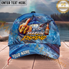 Maxcorners Fishing Funny Beer Lover Personalized Name 3D Cap (12 Fish Species)