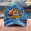 Maxcorners Fishing Funny Beer Lover Personalized Name 3D Cap (12 Fish Species)
