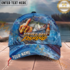 Maxcorners Fishing Funny Beer Lover Personalized Name 3D Cap (12 Fish Species)