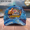 Maxcorners Fishing Funny Beer Lover Personalized Name 3D Cap (12 Fish Species)