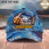 Maxcorners Fishing Funny Beer Lover Personalized Name 3D Cap (12 Fish Species)