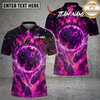 Maxcorners Bowling Cosmic Flame Lightning Ball Multicolor Options Personalized Name, Team Name 3D Shirt (4 Colors)
