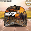 Maxcorners Deer Hunting Buck Sunset Woodland Camo Personalized Name Unisex 3D Cap