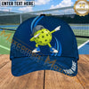 Maxcorners Pickleball Cap Dabbing Ball Character Blue Sport Design Personalized Name 3D Cap