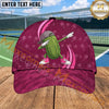 Maxcorners Pickleball Cap Dabbing Pickle Character Orange Sport Design Personalized Name 3D Cap