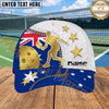 Maxcorners Pickleball Cap Gold Player Silhouette National Flag Stars Design Personalized Name 3D Cap