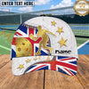 Maxcorners Pickleball Cap Gold Player Silhouette National Flag Stars Design Personalized Name 3D Cap