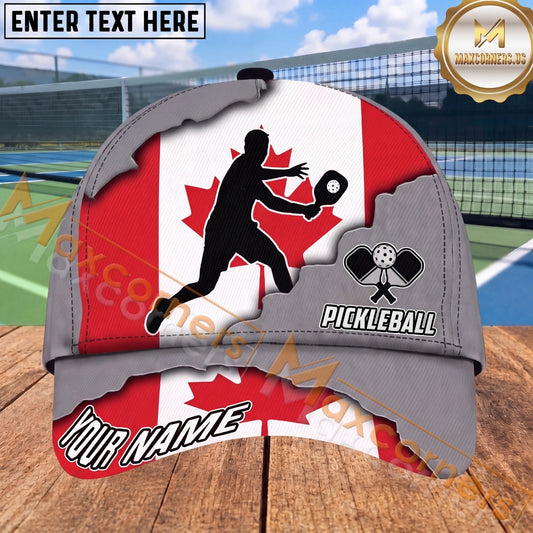 Maxcorners Pickleball Action Player Ripped National Flag Personalized Name 3D Cap