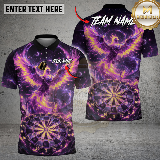 Maxcorners Darts Phoenix Firebird Dartboard Multicolor Options Personalized Name, Team Name 3D Shirt