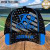 Maxcorners Pickleball Player Cap Black White Shield Graphic Design Personalized Name 3D Cap