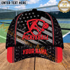 Maxcorners Pickleball Player Cap Black White Shield Graphic Design Personalized Name 3D Cap