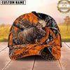 Maxcorners Hunting Orange Camo Graphic Multi Options Personalized Name 3D Cap
