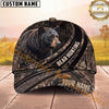 Maxcorners Hunting Cap Whitetail Buck Woodland Camouflage Stripe Design Multi Options Personalized Name 3D Cap