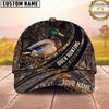 Maxcorners Hunting Cap Whitetail Buck Woodland Camouflage Stripe Design Multi Options Personalized Name 3D Cap