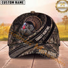 Maxcorners Hunting Cap Whitetail Buck Woodland Camouflage Stripe Design Multi Options Personalized Name 3D Cap