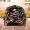 Maxcorners Hunting Cap Whitetail Buck Ripped American Flag Camo Design Multi Options Personalized Name 3D Cap