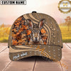 Maxcorners Deer Hunting Cap Whitetail Buck Autumn Leaves Pattern Design Multi Options Personalized Name 3D Cap