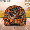 Maxcorners Hunting Hunter Skull Orange Camo Multi Options Personalized Name 3D Cap