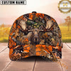 Maxcorners Hunting Hunter Skull Orange Camo Multi Options Personalized Name 3D Cap