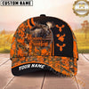 Maxcorners Hunting Cap Whitetail Buck Orange Camo Emblem Design Multi Options Personalized Name 3D Cap
