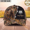Maxcorners Hunting Cap Whitetail Buck Barbed Wire Woodland Camo Design Multi Options Personalized Name 3D Cap