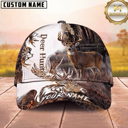Maxcorners Hunting Rustic Woodland Wildlife Design Multi Options Personalized Name 3D Cap