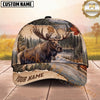 Maxcorners Whitetail Deer Buck Majestic Antlers Mountain Forest Torn Paper Personalized Name 3D Cap