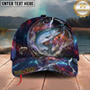 Maxcorners Blue Galaxy Lightning Thunder Fishing Cap Personalized Name 3D Cap