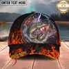 Maxcorners Lightning Fire Thunder Fishing Cap Personalized Name 3D Cap