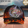 Maxcorners Lightning Fire Thunder Fishing Cap Personalized Name 3D Cap