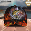 Maxcorners Lightning Fire Thunder Fishing Cap Personalized Name 3D Cap