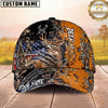 Maxcorners Hunting Whitetail American Flag Camo Multi Options Personalized Name Unisex 3D Cap