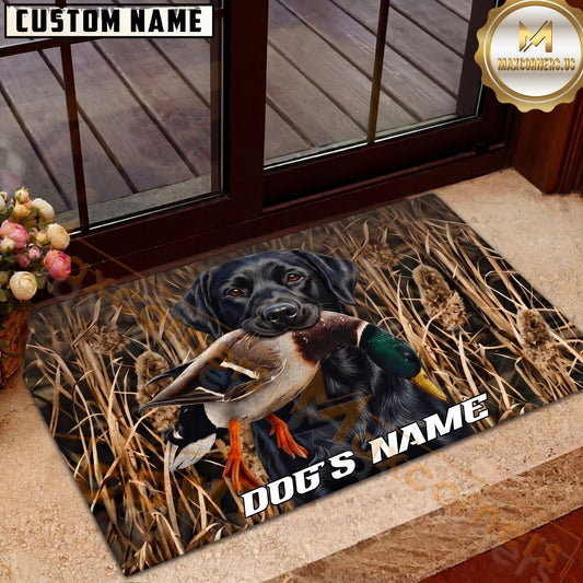 Maxcorners Duck Hunting Dog Golden Retriever Mallard Personalized Name Unisex 3D Doormat
