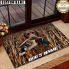 Maxcorners Duck Hunting Dog Golden Retriever Mallard Personalized Name Unisex 3D Doormat