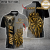Maxcorners Darts Golden Viper Snake Snakeskin Pattern Luxury Metallic Gold Multi Options Personalized Name, Team Name Unisex 3D Shirt (4 Colors)