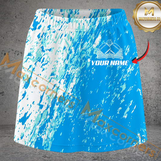 Maxcorners Pickleball Paint Splash Multicolor Options Personalized 3D Skort