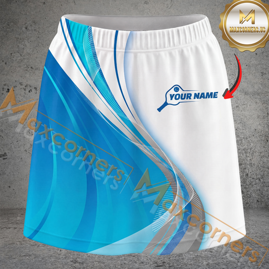 Maxcorners Pickleball Flowing Wave Multicolor Options Personalized 3D Skort